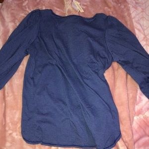 blue striped long sleeve
